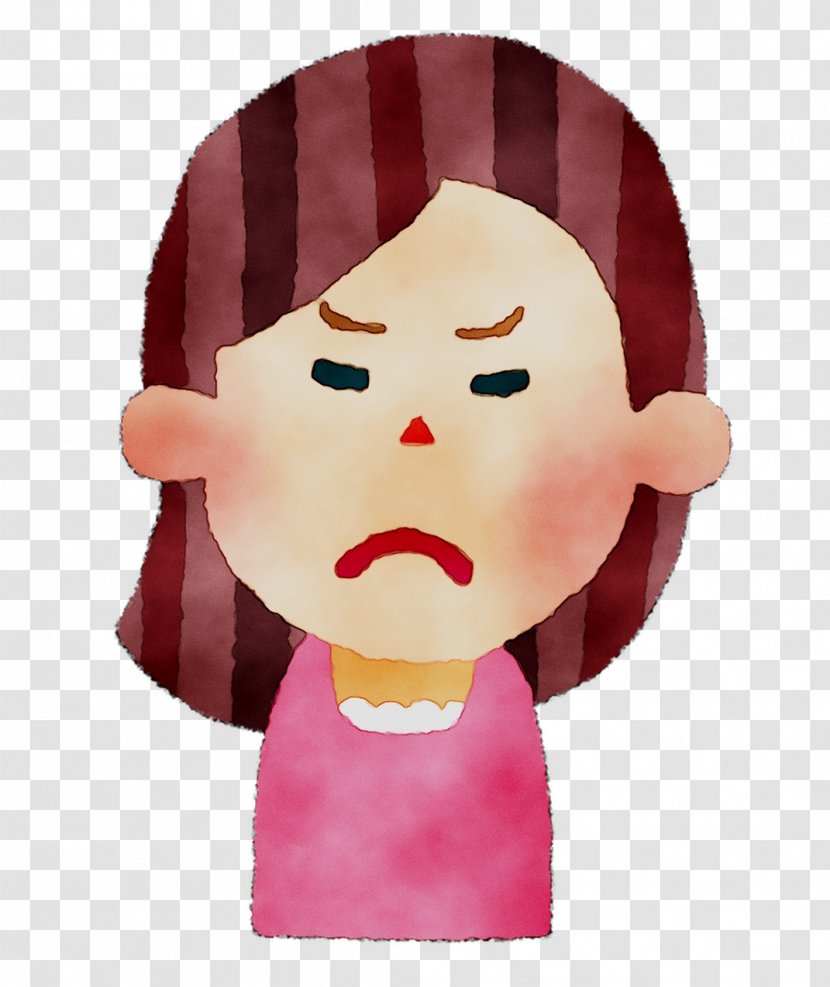 Woman Acne Cartoon Forehead Sadness - Brown Hair Transparent PNG