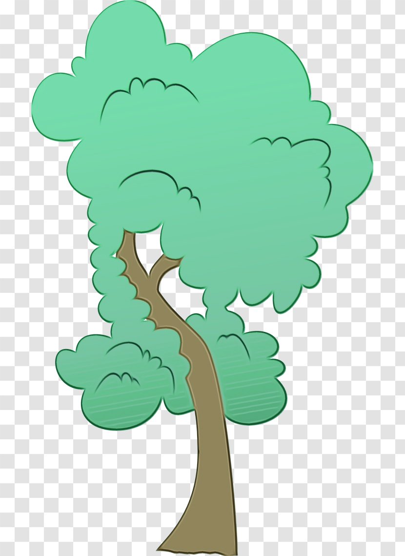 Green Cartoon Clip Art Leaf Tree - Plant Stem Symbol Transparent PNG