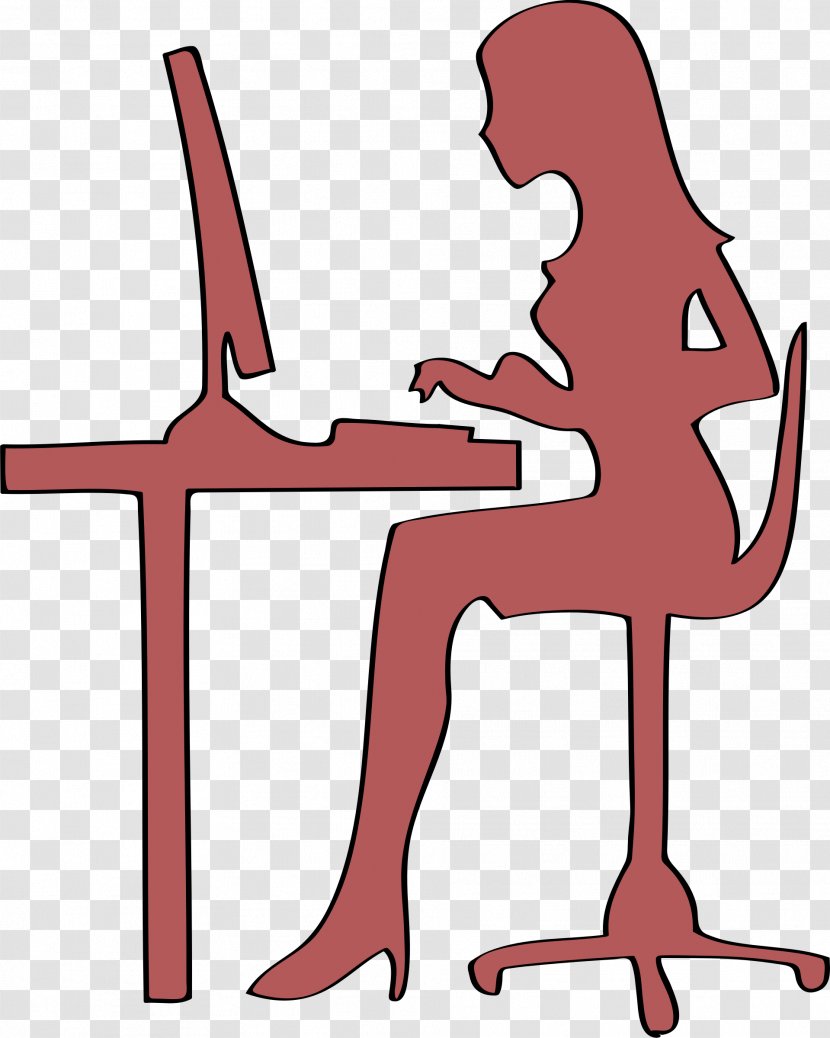 Computer Woman Silhouette Clip Art - Personal - Sitting Man Transparent PNG