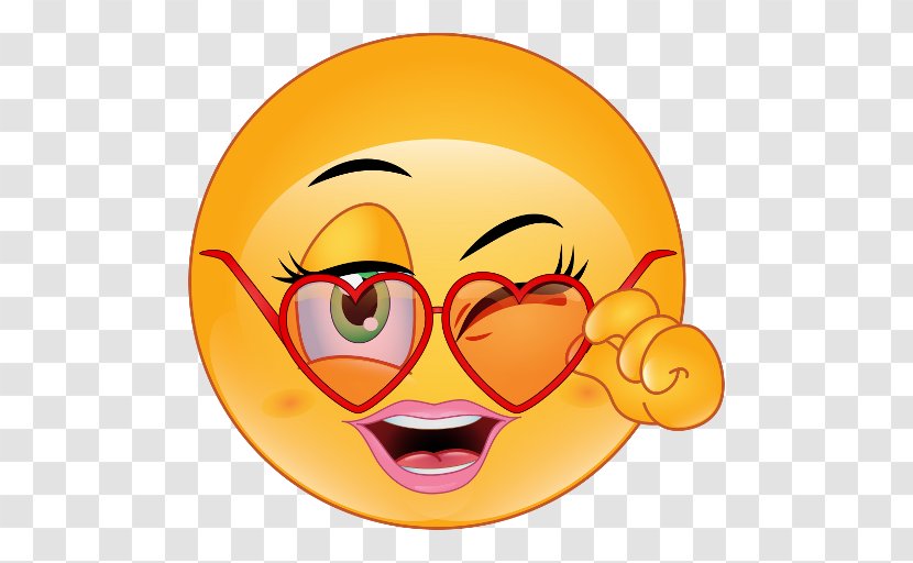 Smiley Emoji Emoticon Flirting - Orange - Looks Transparent PNG