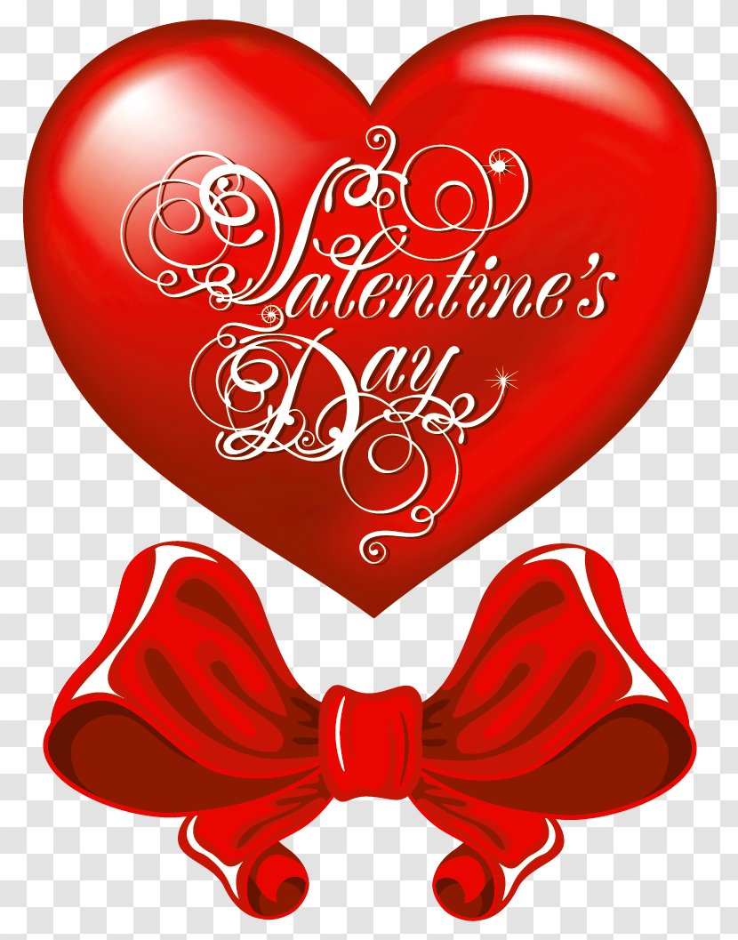 Valentine's Day Heart Clip Art - Cartoon - Valentines And Red Bow PNG Clipart Picture Transparent PNG