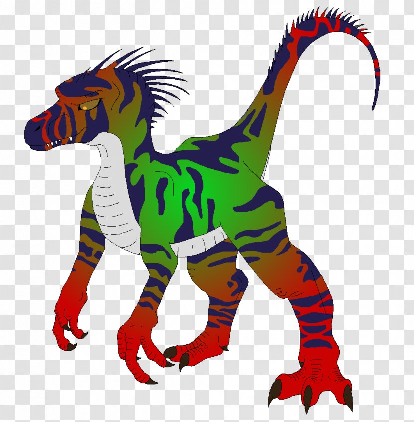 Velociraptor Tyrannosaurus Dragon Cartoon - Tail Transparent PNG