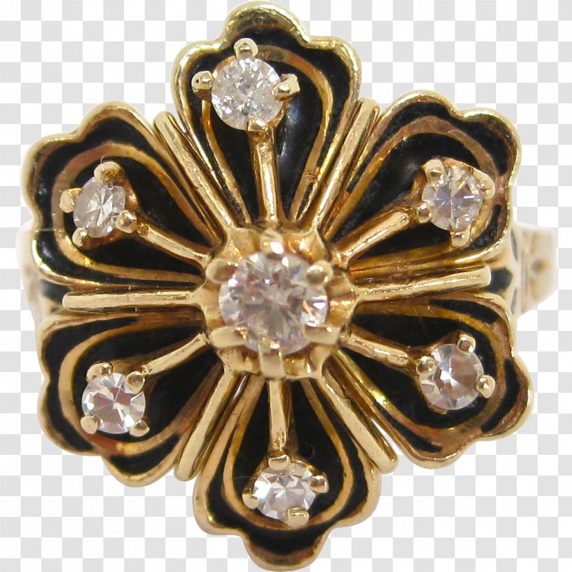 Earring Jewellery Brooch Diamond - Body Jewelry - Gold Flower Transparent PNG