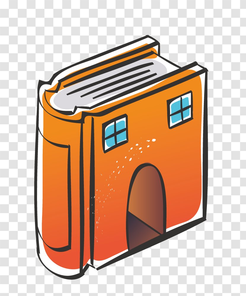 Illustration - Designer - Orange Book Cabin Transparent PNG