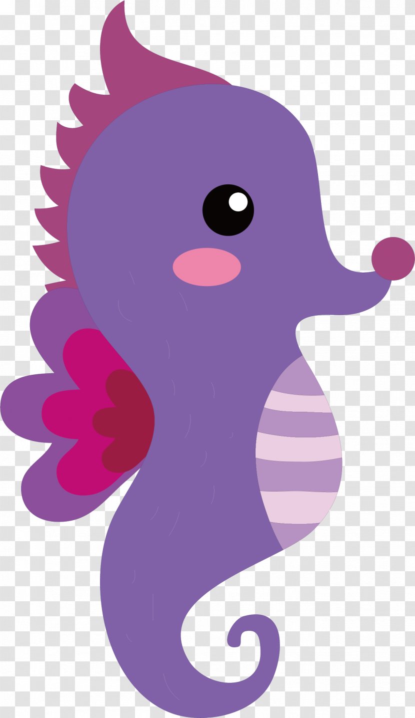Seahorse Illustration - Vector Hand-painted Cute Transparent PNG