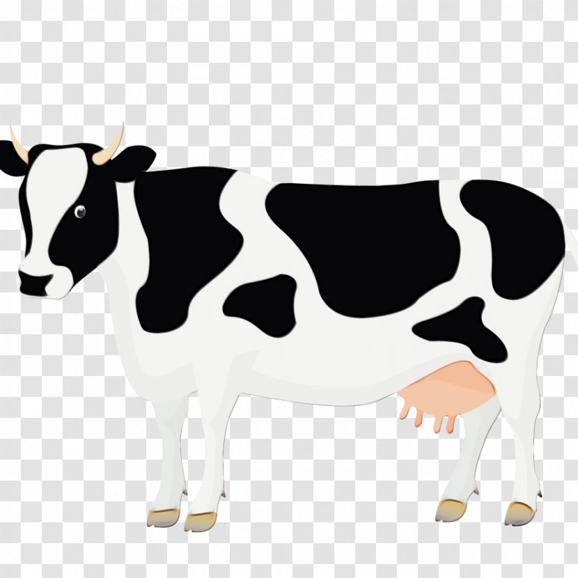Dairy Cow Bovine Clip Art Cartoon Cow-goat Family - Milk - Animal Figure Sticker Transparent PNG