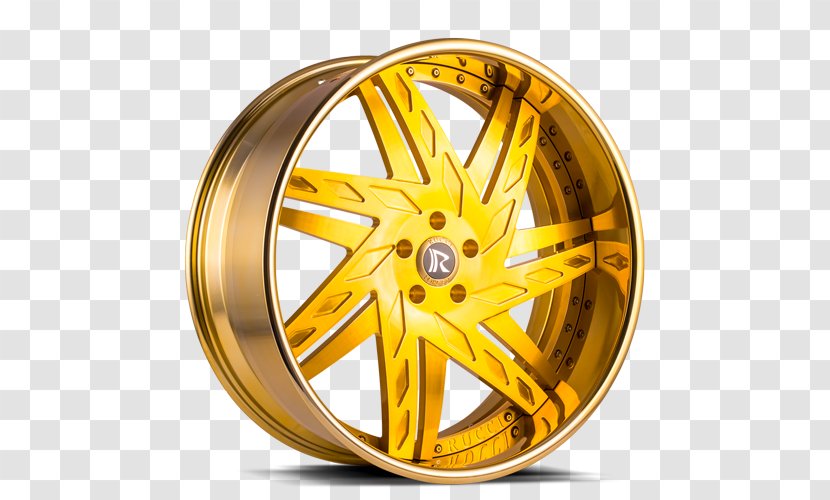 Car Alloy Wheel Rim Spoke - Gold Transparent PNG