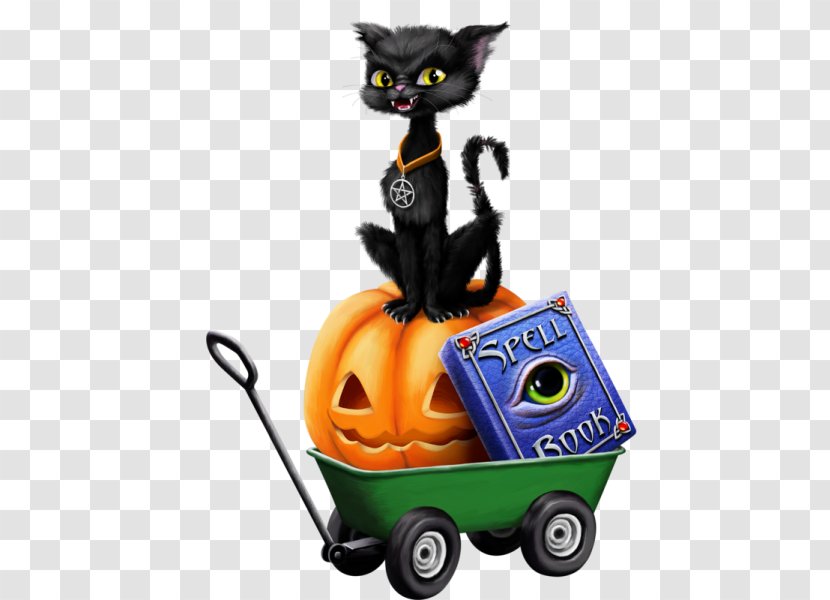 Black Cat Halloween Boszorkány Pumpkin - Carnivoran Transparent PNG