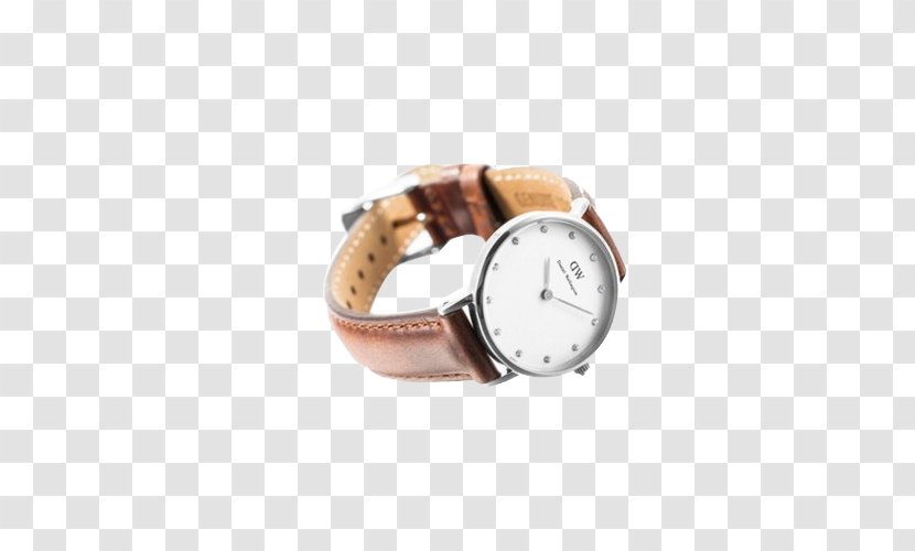 Watch Daniel Wellington Leather Quartz Clock - Mineral - Silver Edge Transparent PNG