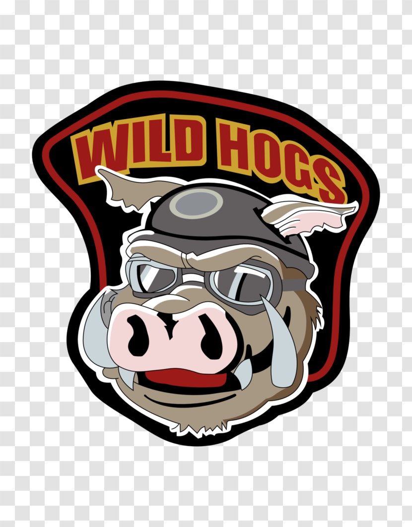 Embroidered Patch Iron-on Pig Motorcycle Club - Wild Hogs - Red Spotted Clothing Transparent PNG