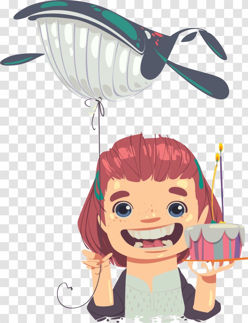 Birthday Cake Greeting Card Balloon Illustration - Frame - Whale Transparent PNG