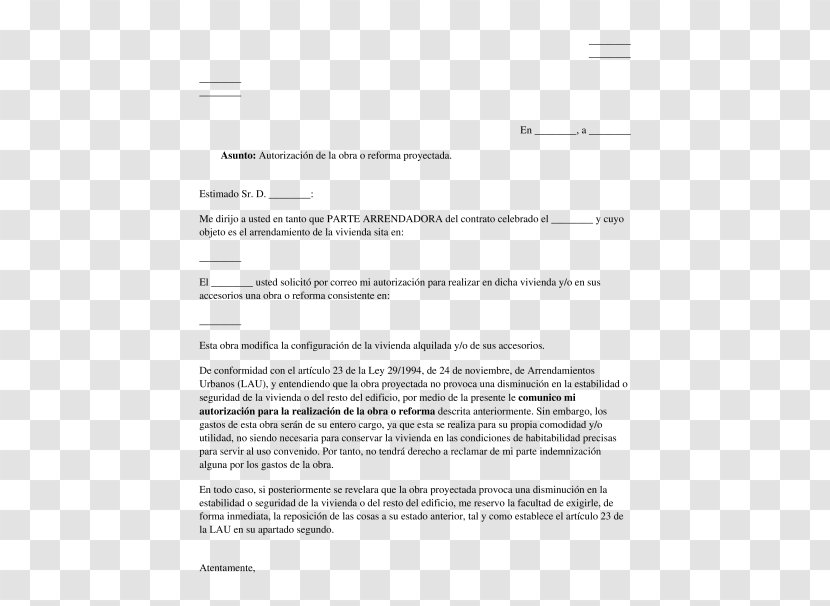 Document Authorization Letter Work Permit - Area - Cartas Transparent PNG