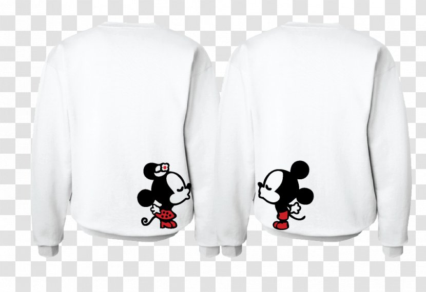 Mickey Mouse Minnie T-shirt Crew Neck Sleeve - Sweatshirt - Head Sillouitte Transparent PNG
