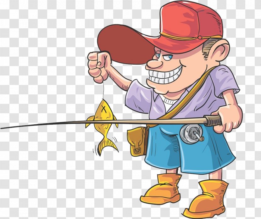 Fishing Cartoon Fisherman Drawing - Finger - Fish Catch Transparent PNG