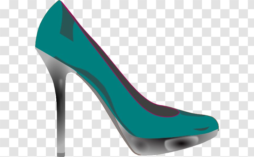High-heeled Footwear Court Shoe Stiletto Heel Clip Art - Basic Pump - Teal Transparent PNG