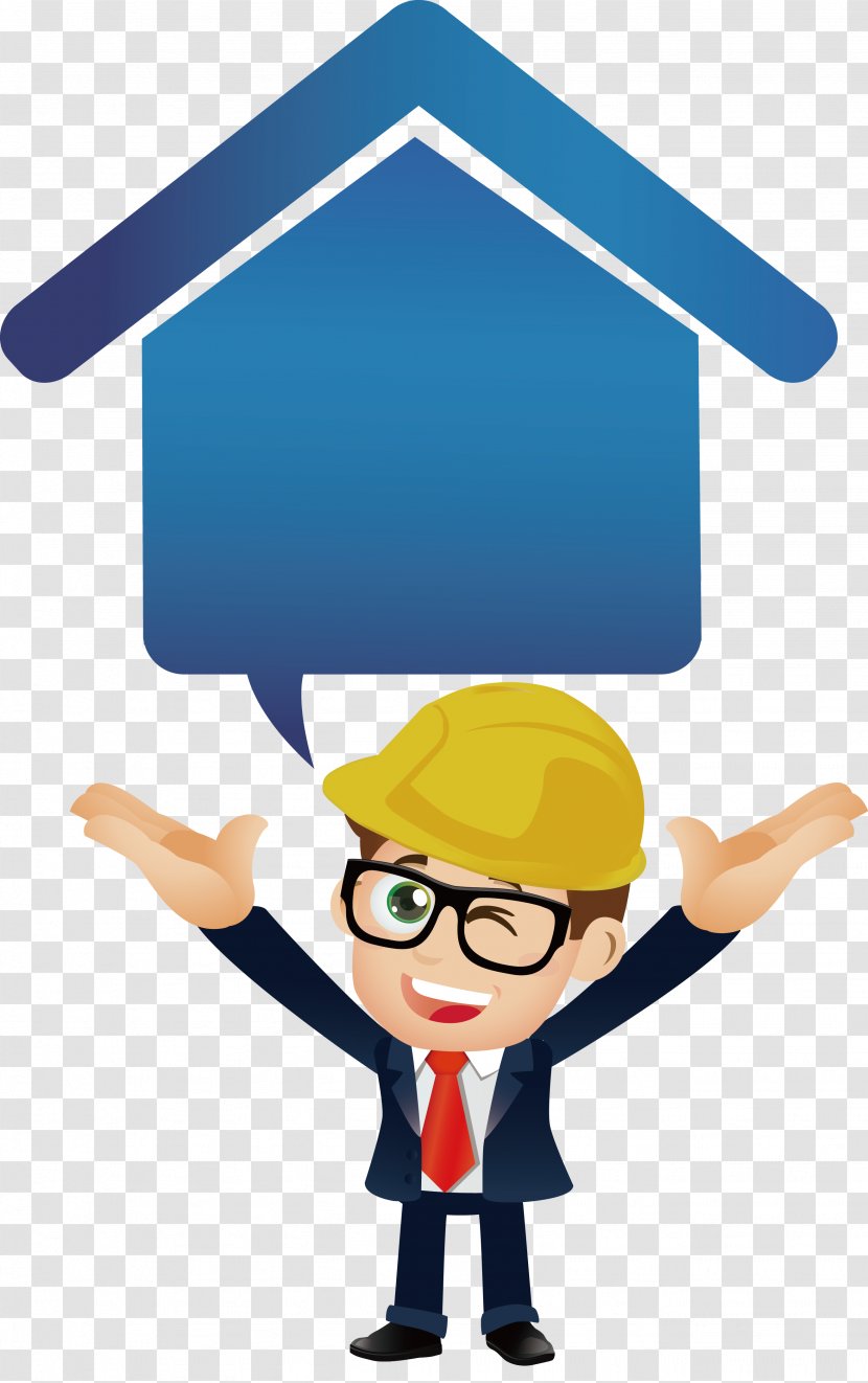 Architectural Engineering Cartoon Illustration - Headgear - Engineer Transparent PNG