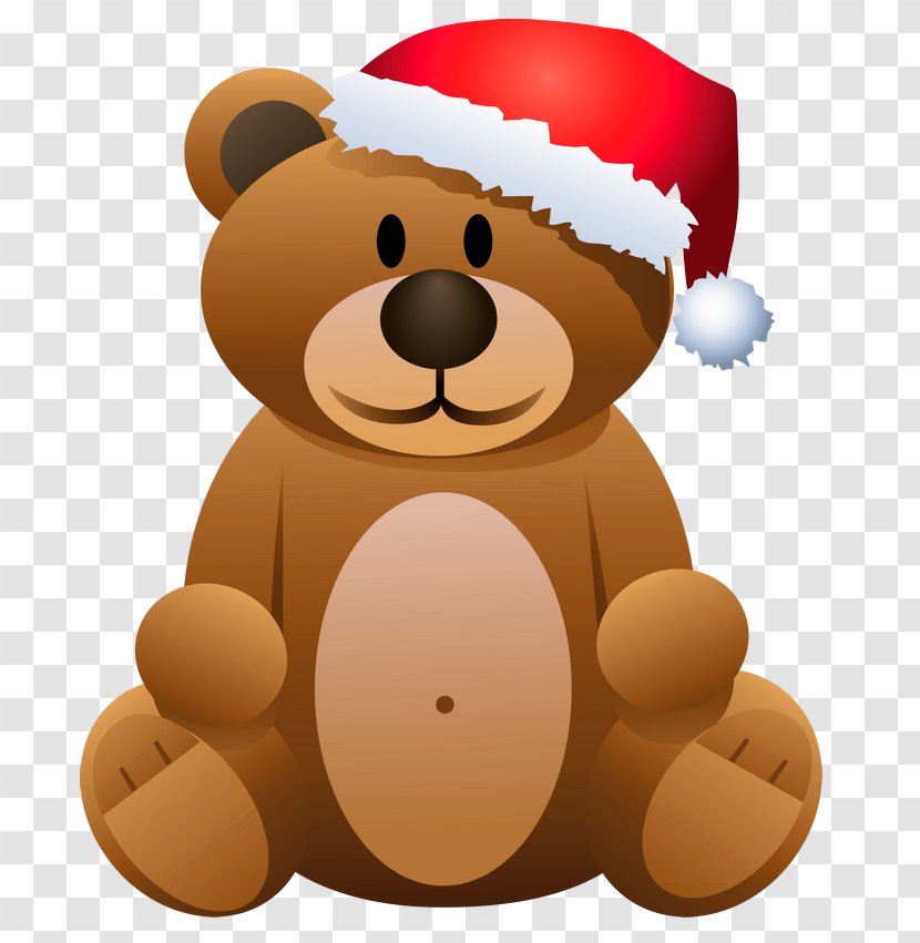 Bear Santa Claus Christmas Clip Art - Tree - Brown Clipart Transparent PNG