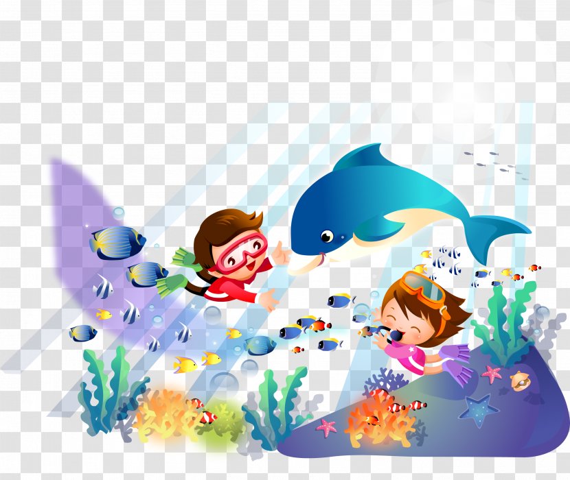 Fish Cartoon Clip Art - Animation - Cute Marine Vector Transparent