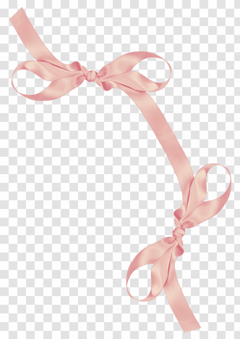 Ribbon Pink Shoelace Knot Download - Peach - Bow Transparent PNG