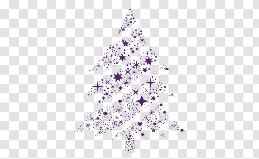 Christmas Tree Snowflake - Purple - Vector Transparent PNG