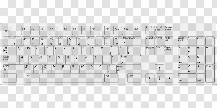 Brand Black And White Pattern - Rectangle - Keyboard Transparent PNG