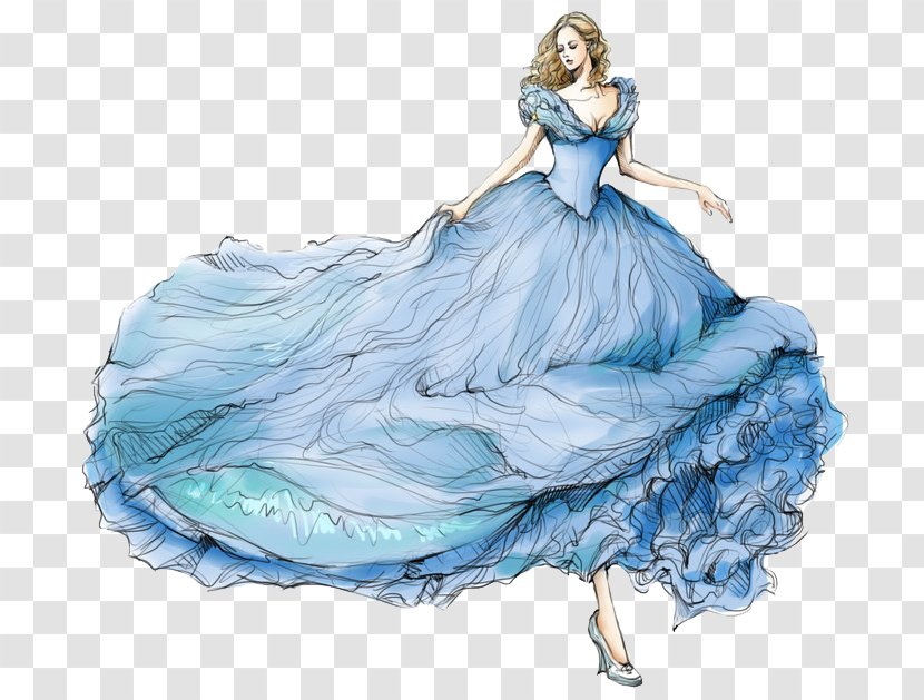 China Cinderella Dress Clothing - Cindy Painted Illustration Transparent PNG