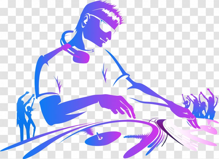 Sticker Wall Decal Disc Jockey MacBook - Tree - Cartoon Painted Ballroom DJing DJ Cool Man Beauty Transparent PNG