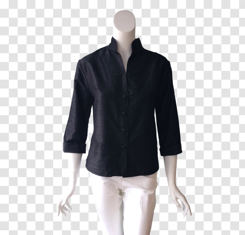 Blouse Neck Black M - Sleeve - Silk Cloth Transparent PNG