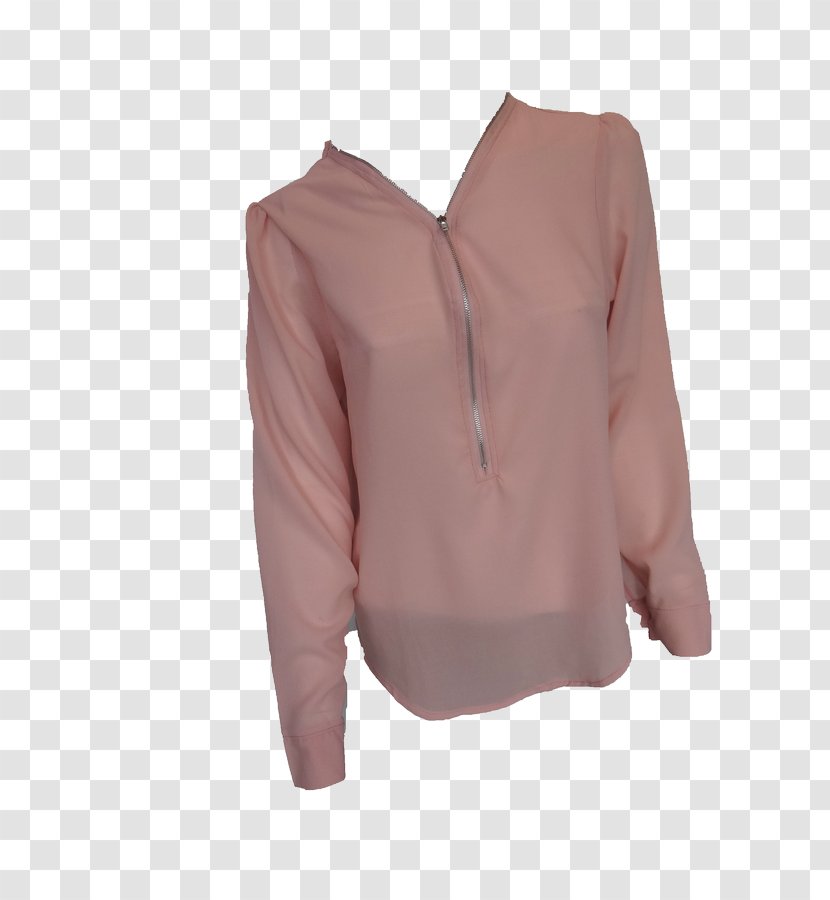 Blouse T-shirt Pink Tunic Zipper - Scarf Transparent PNG