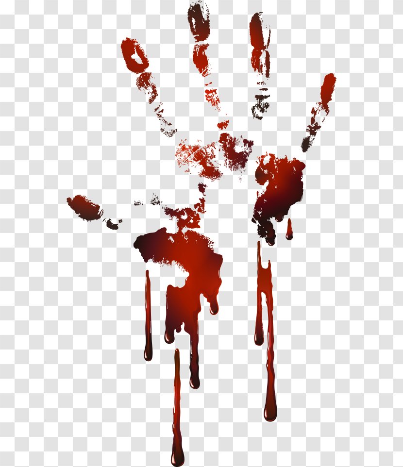 Blood Hand Royalty-free Illustration - Cartoon - Vector Red Fingerprint Transparent PNG