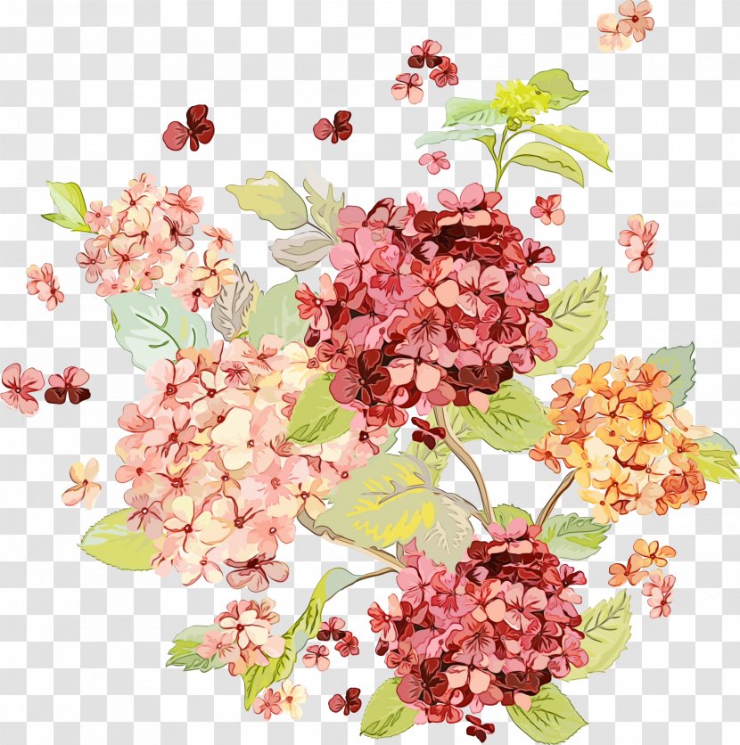 Bouquet Of Flowers Drawing - Watercolor Painting - Cherry Blossom Transparent PNG