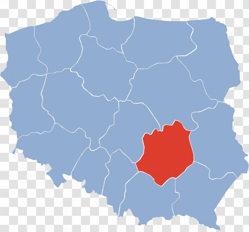 Kielce Voivodeship Royalty-free Map - Blue - 1950 Transparent PNG