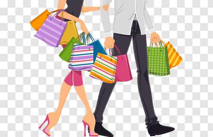 Shopping Bag Stock Photography Clip Art - Couple Holding Color Pattern Transparent PNG