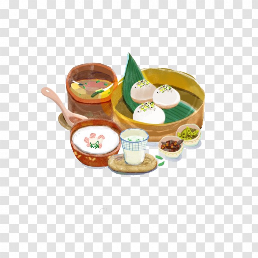 Baozi Mantou Food Illustration - Tableware - Hand-painted Cartoon Breakfast Buns Transparent PNG
