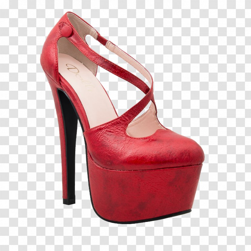 Heel Sandal Shoe - Red Transparent PNG