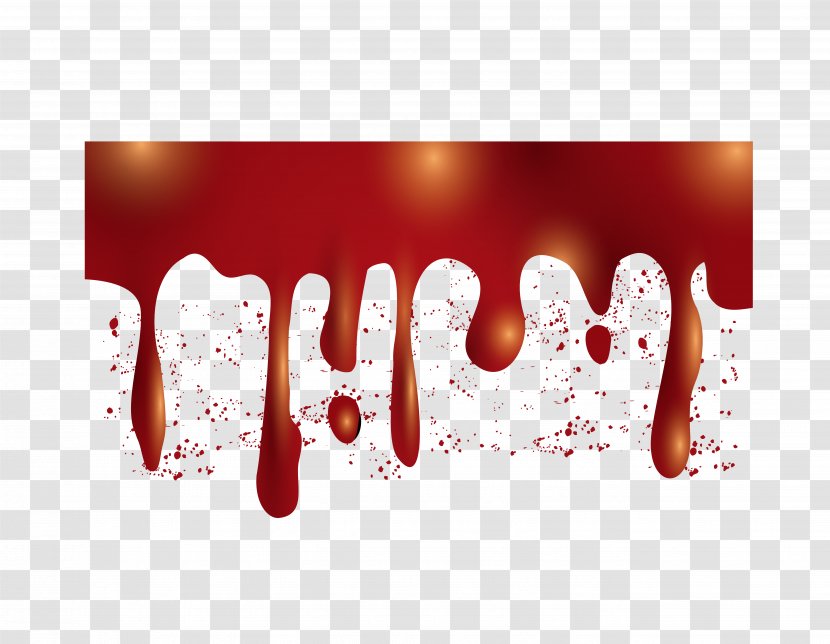 Blood Font - Heart - Halloween Bloody Border Transparent PNG