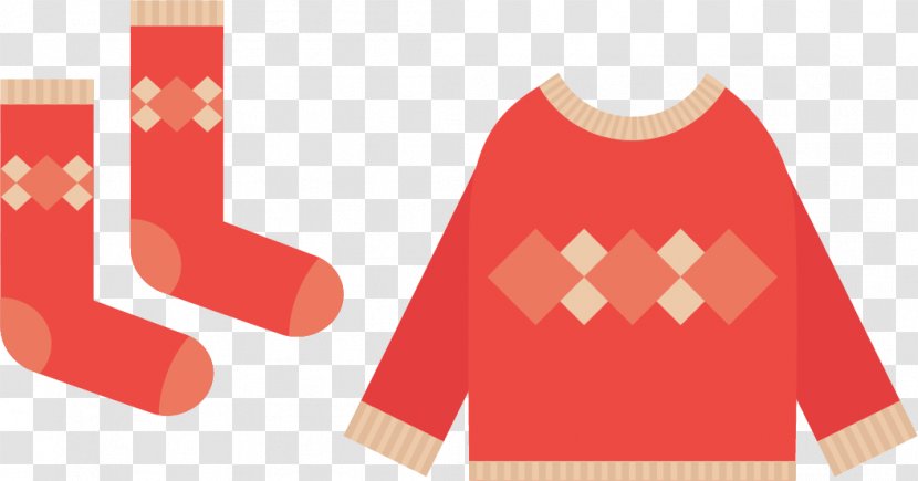 T-shirt Winter Clothing - Tshirt - Socks Sweater Vector Material Transparent PNG