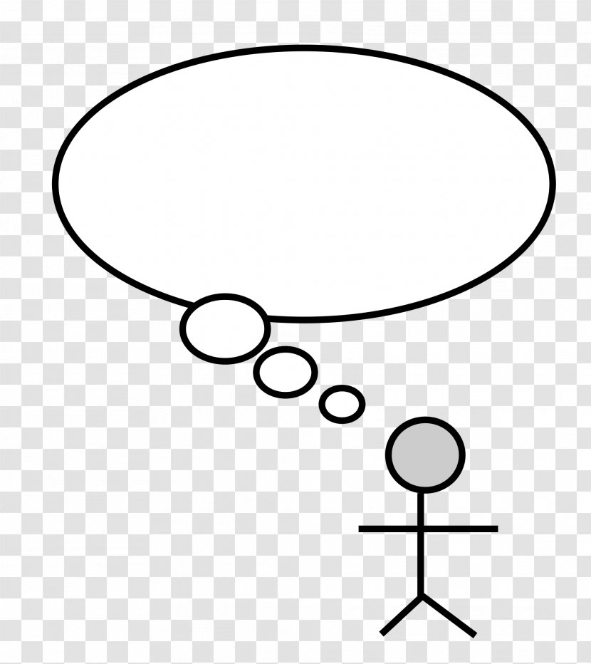 Thought Stick Figure Person Speech Balloon Clip Art - White Transparent PNG