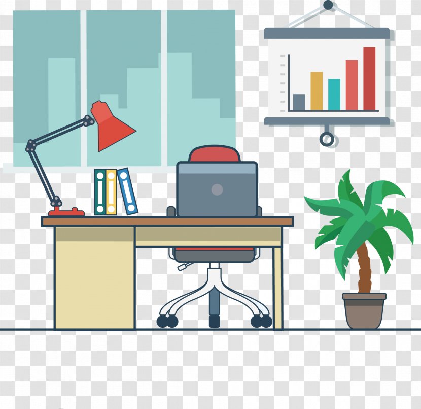 Office Illustration - Chart - Computer Desk Transparent PNG