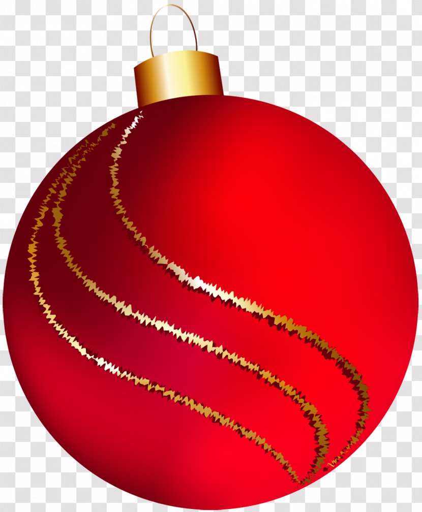 Christmas Ornament Decoration Gold Clip Art - Transparent Large Red Clipart Transparent PNG