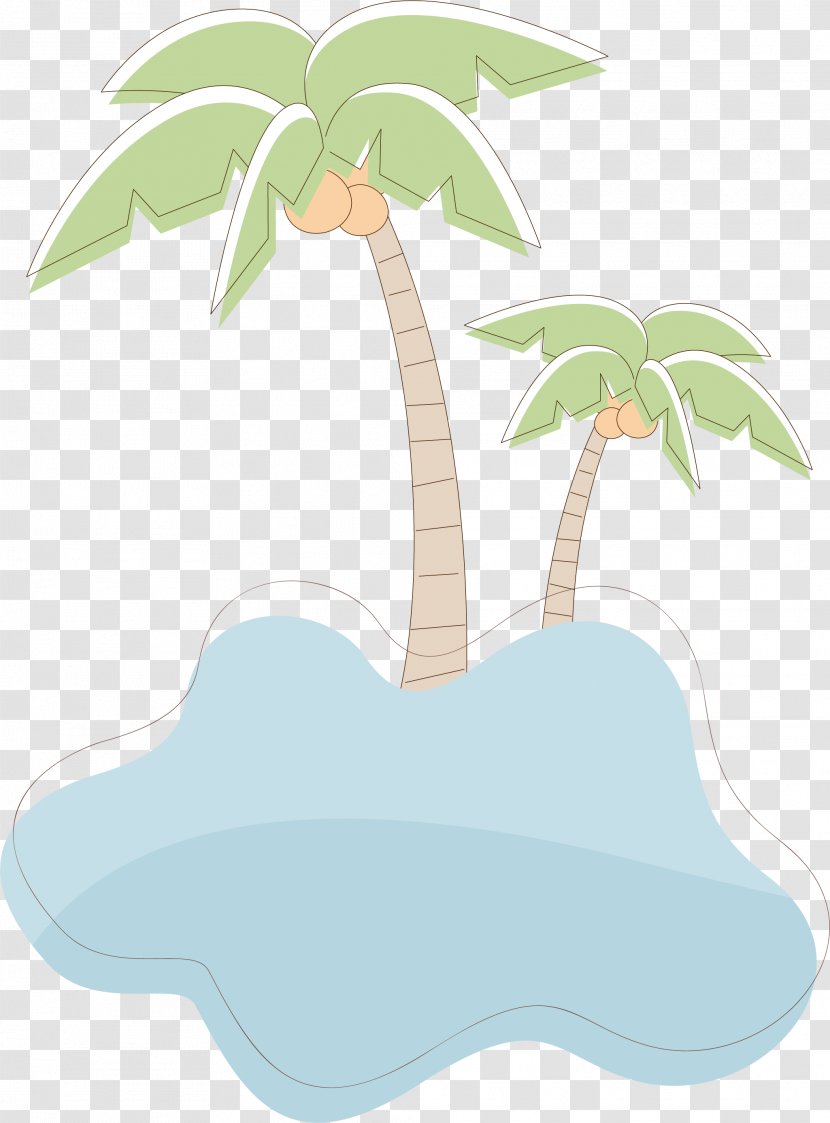 Tree Coconut Drawing - Hand Painted Material Transparent PNG