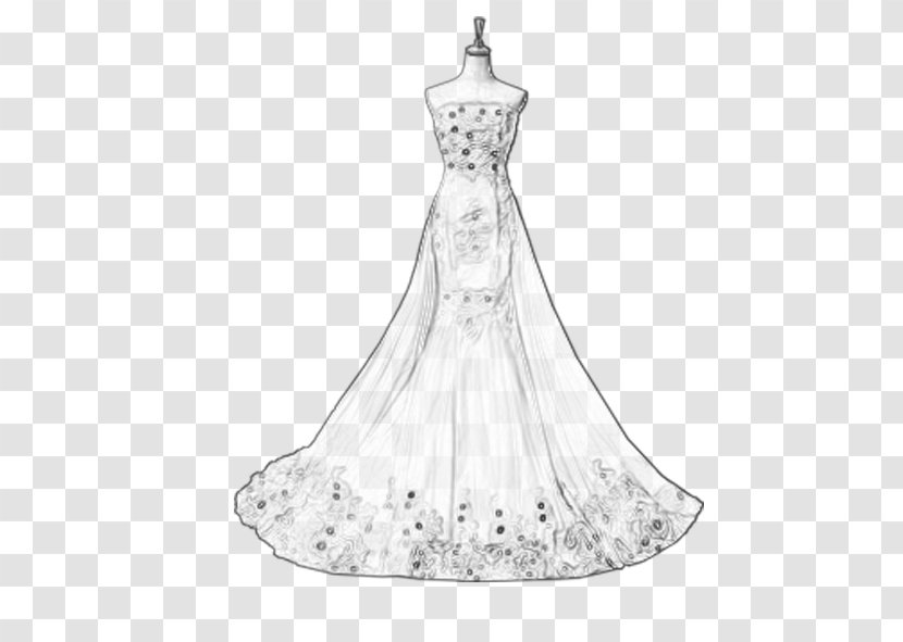 Contemporary Western Wedding Dress White Gown - Costume Design Transparent PNG