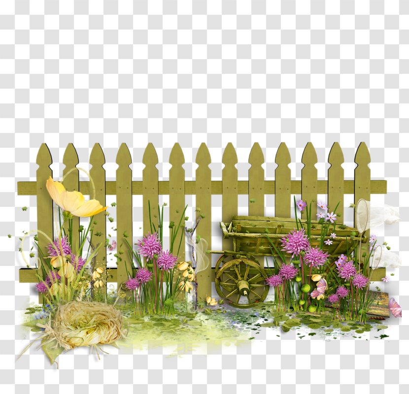 Fence Pickets Flower Garden Clip Art - Picket - Cartoon Transparent PNG