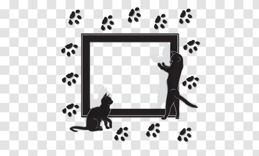 Dalmatian Dog Black Cat And White Drawing - Picture Frame - Cartoons, Cats, Footprints Boxes Transparent PNG