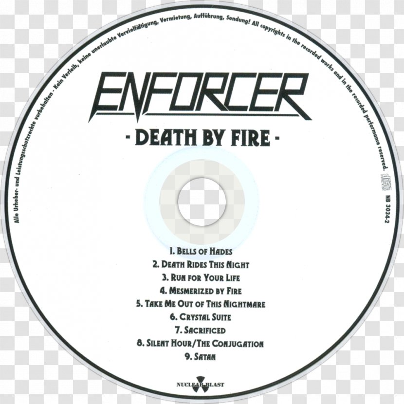 Compact Disc Enforcer Death By Fire Album Nightmare Over The UK - Heart - Beside Dying Transparent PNG
