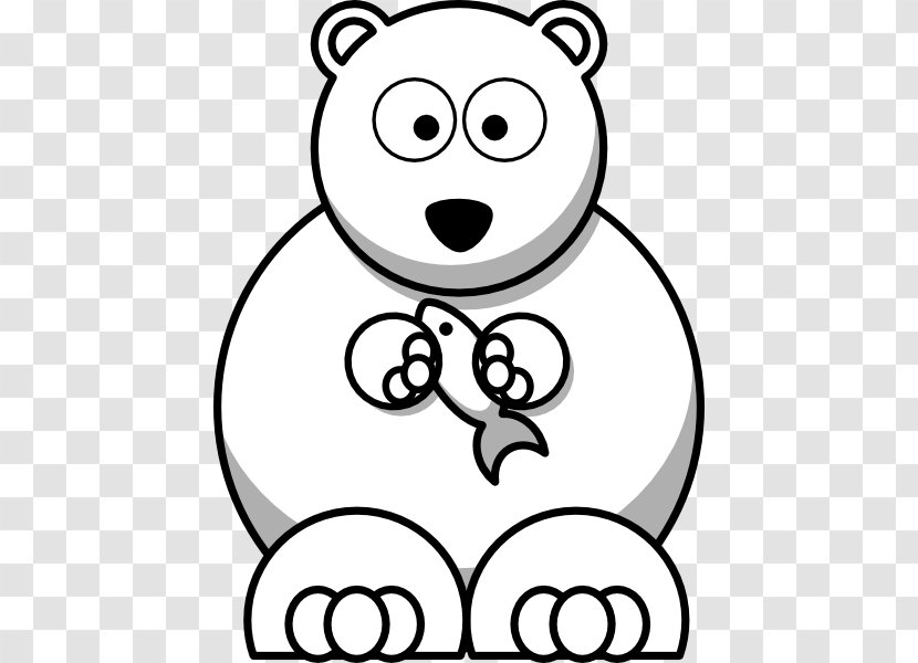Polar Bear Cartoon Clip Art - Pixabay - Outline Of Transparent PNG