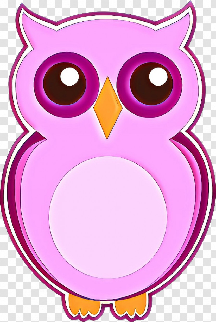 Owl Pink Purple Cartoon Bird Of Prey Transparent PNG