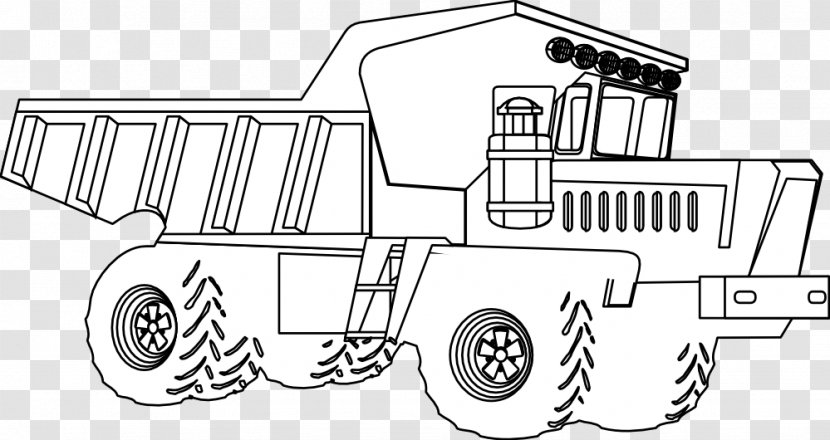 Car Line Art Coloring Book Drawing /m/02csf - Cartoon - Tractor Pages Transparent PNG