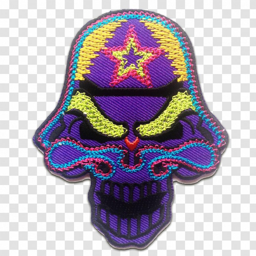 Embroidered Patch Military Skull Embroidery Appliqué - Magenta - Army Transparent PNG