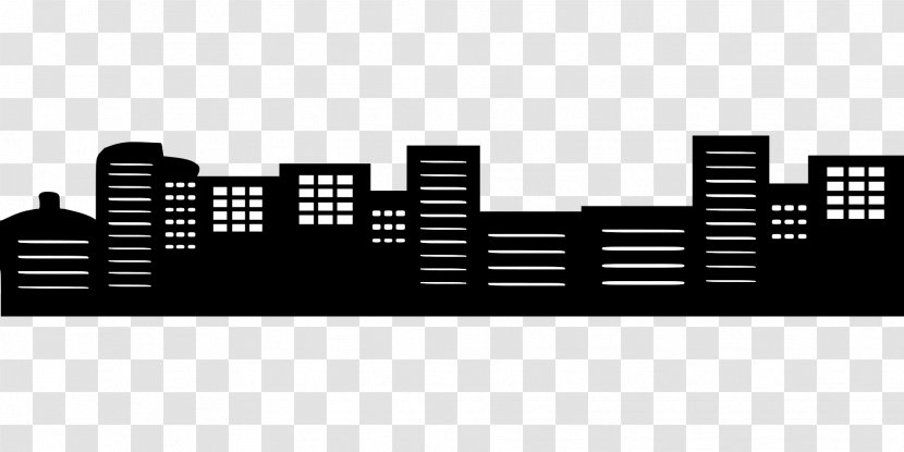 Building Silhouette - Black And White - Buildings Transparent PNG
